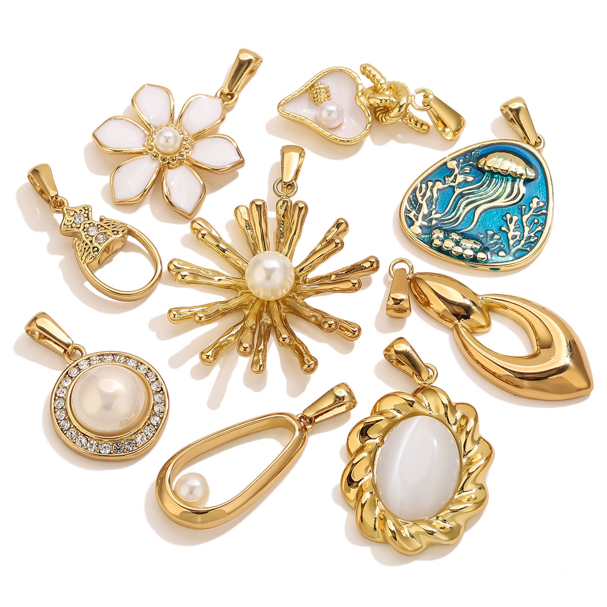 Vintage Collectible Item - 1Pcs 18K Gold Plated Stainless Steel