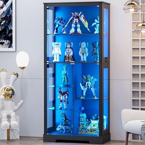 Collectible & Vintage Dolls For Christmas - 71'' Display Cabinet with 5-Tier and