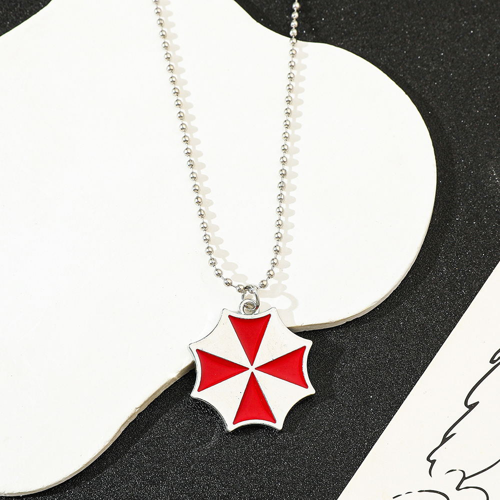 Vintage Item - Vintage Fashion Red Umbrella Pendant Necklace