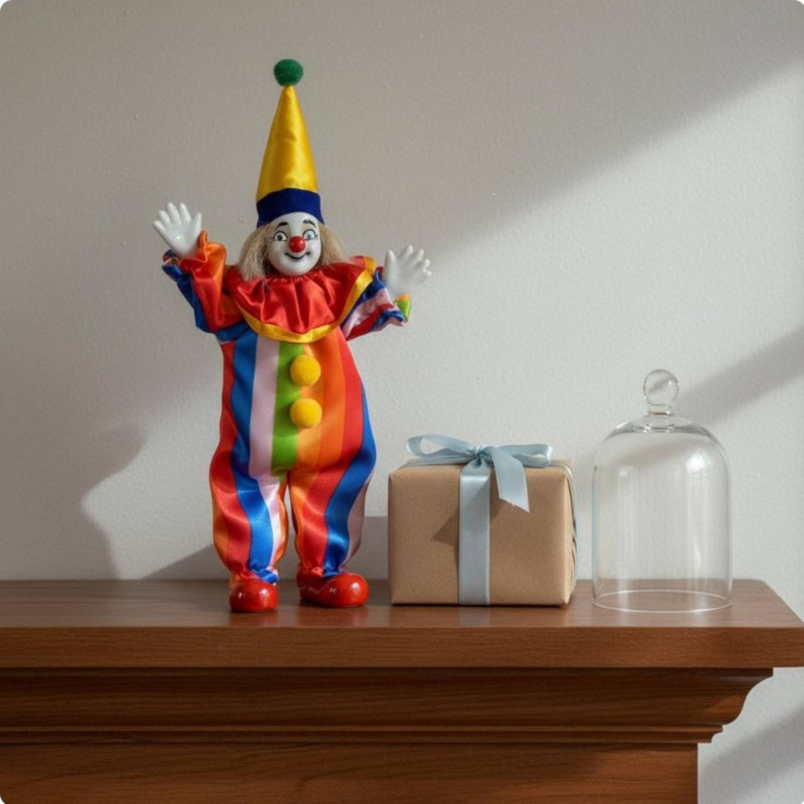 Vintage And Collectible - Vintage Porcelain Clown Doll Distinctive Gift