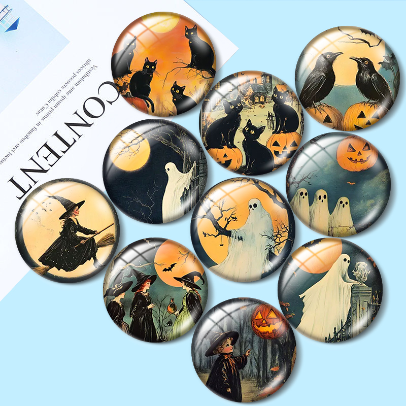 Vintage Collectible Item - Vintage Halloween 12/18/20/25mm glass cabochon bracelet