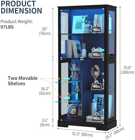 71'' Display Cabinet with 5-Ti - đánh giá và giá Collectible & Vintage Dolls For Christmas