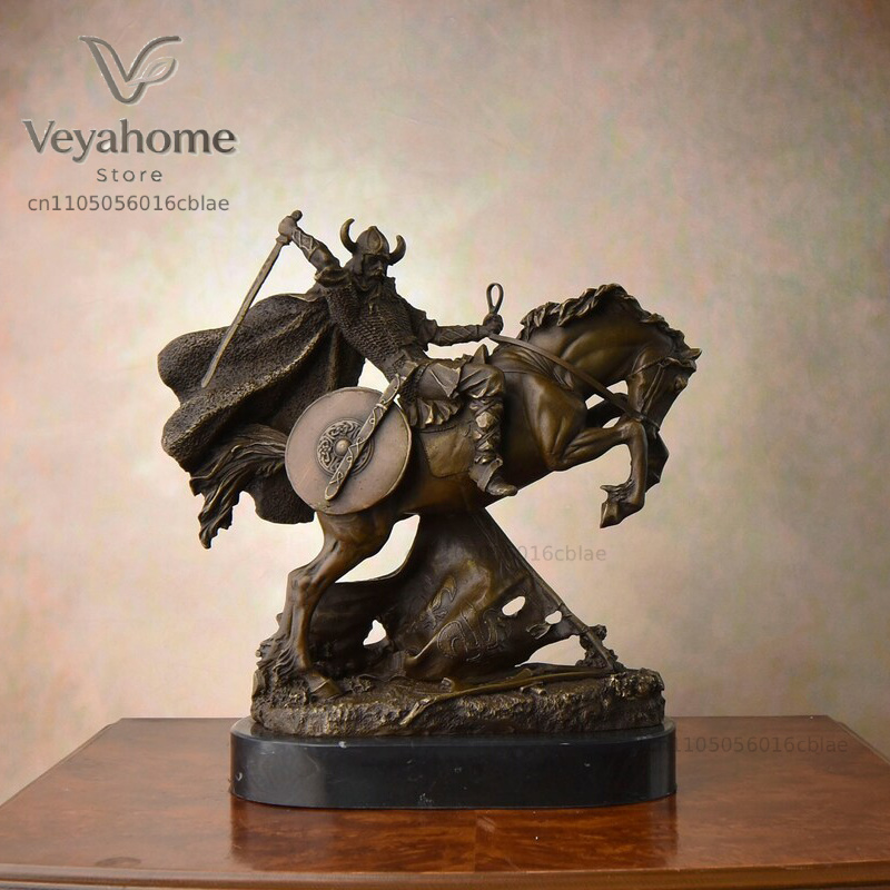 Bronze Medieval Warrior Riding - đánh giá và giá Vintage Collectible Marbles