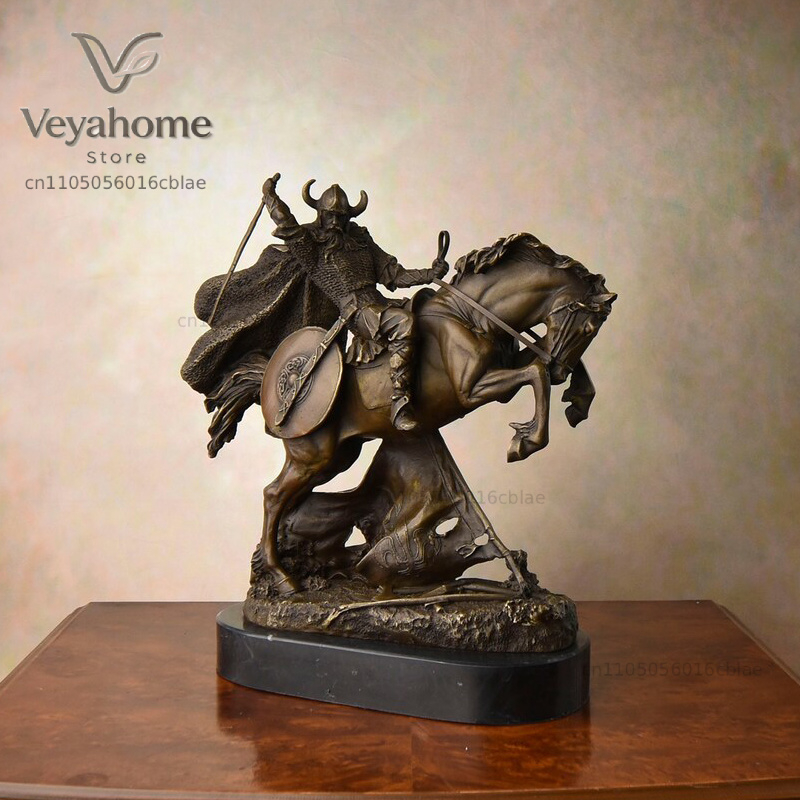 Bronze Medieval Warrior Riding - đánh giá và giá Vintage Collectible Marbles