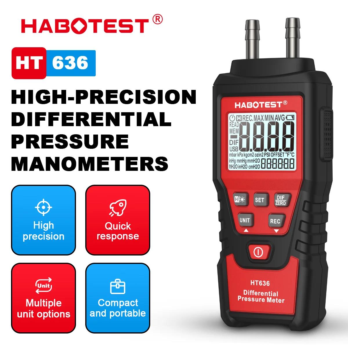 HABOTEST HT636 Digital Pressur - đánh giá và giá Analog Meter Gauge